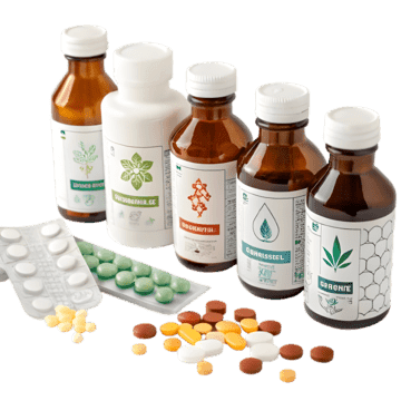 Medicine vials and medical supplies